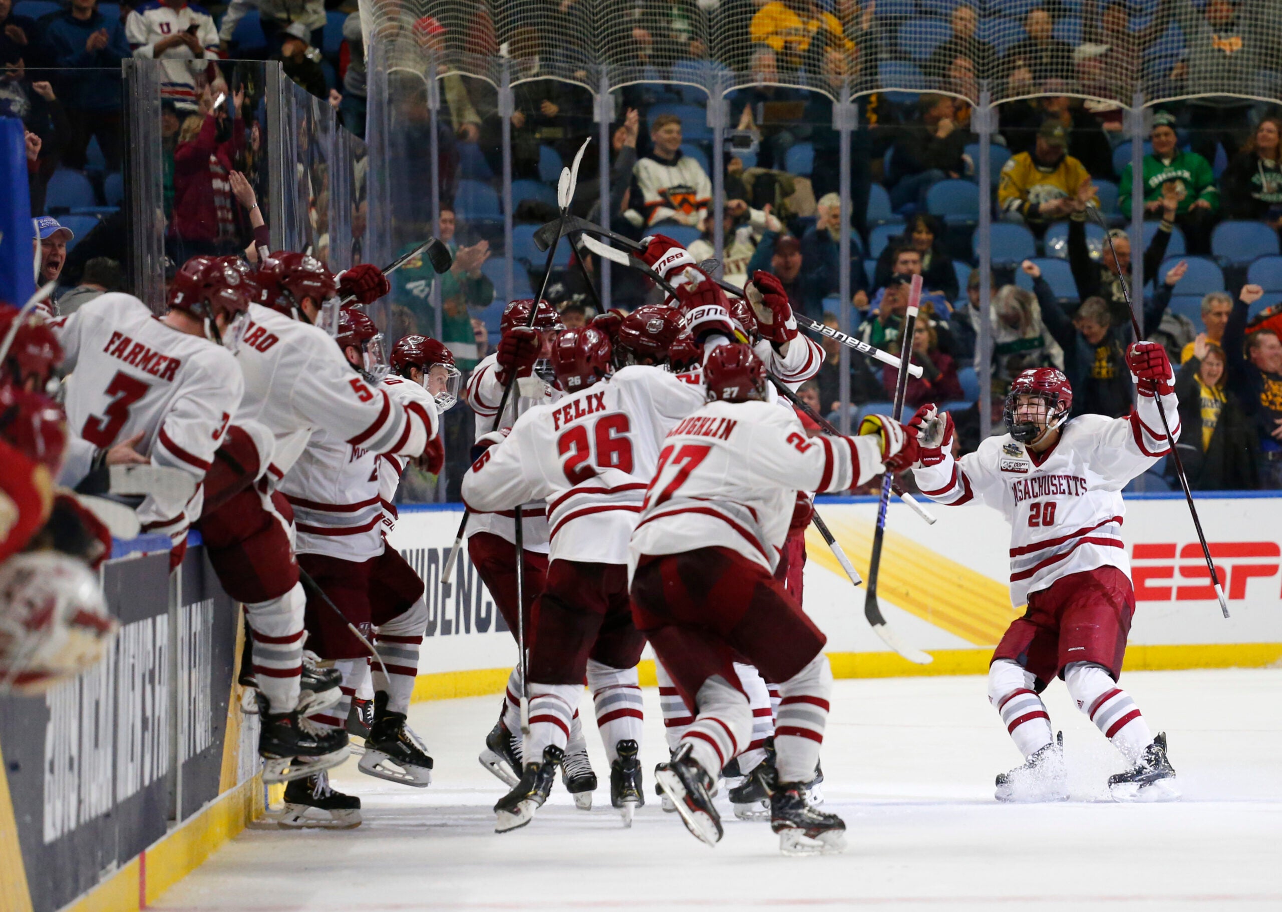 UMass hockey coach Greg Carvel shared a personal anecdote ahead of the NCAA  title game