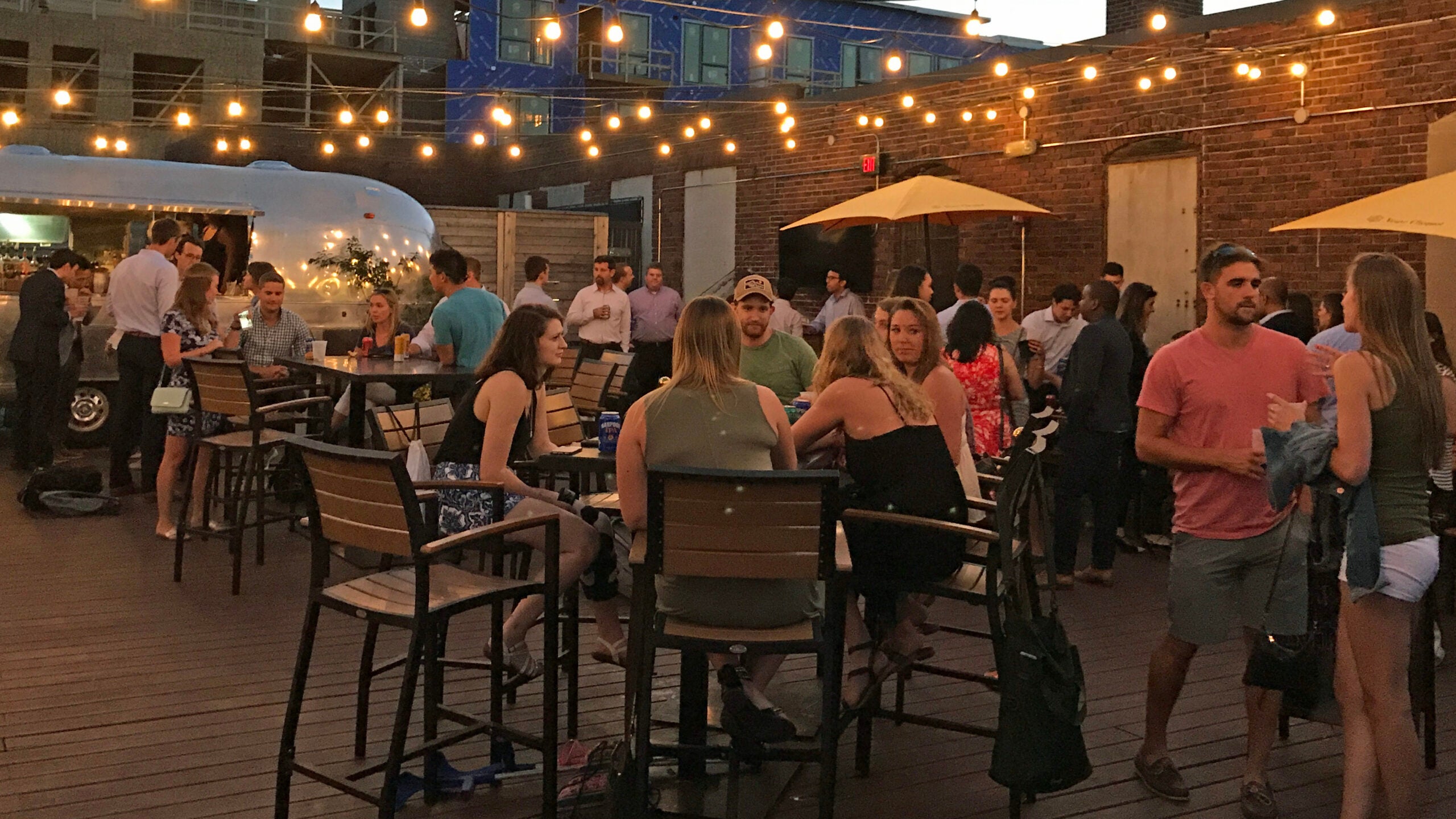 The patio at Coppersmith in South Boston