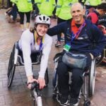 Tatyana McFadden after the 2019 Boston Marathon.