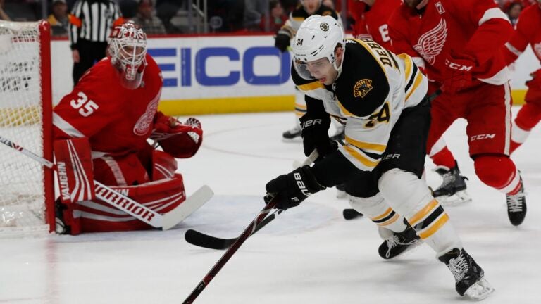 Jake DeBrusk Bruins Red Wings NHL