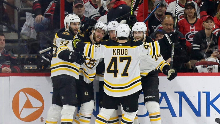 Patrice Bergeron, David Pastrnak, Torey Krug, Jake DeBrusk, Brad Marchand