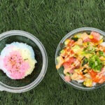 Rainbow onigiri and poke from Love Art Sushi
