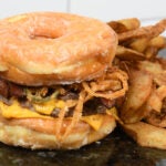 Doughnut burger from Big Bad Burger at TD Garden