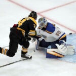 Jake DeBrusk Jordan Binnington Stanley Cup Final