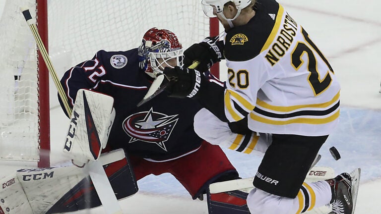 Joakim Nordstrom Sergei Bobrovsky Bruins Blue Jackets