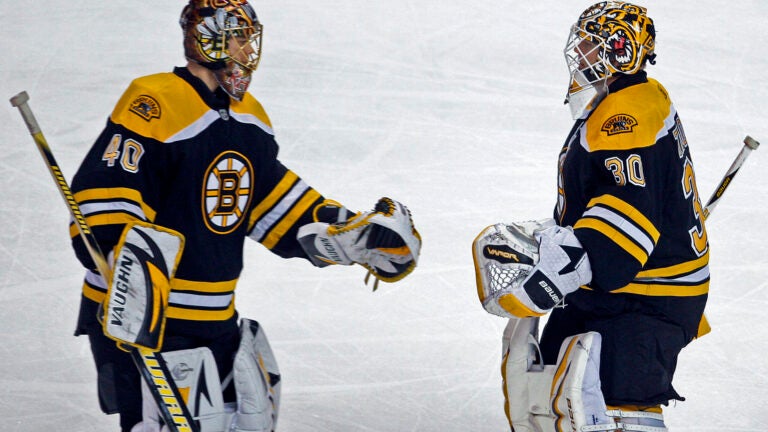 Tuukka Rask Tim Thomas Boston Bruins