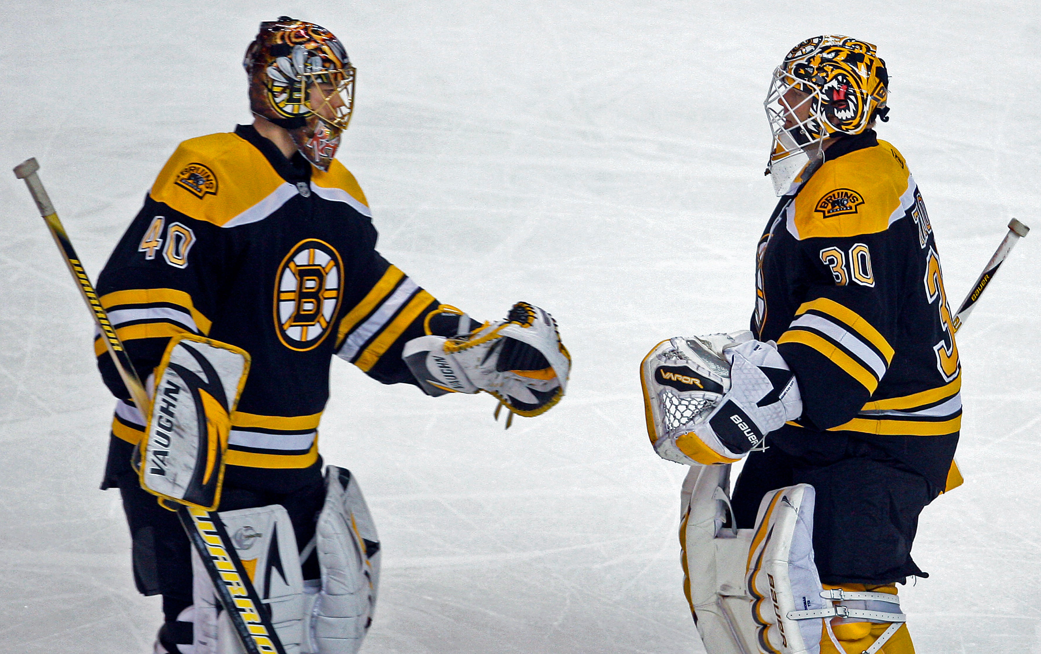 Tuukka Rask Tim Thomas Boston Bruins