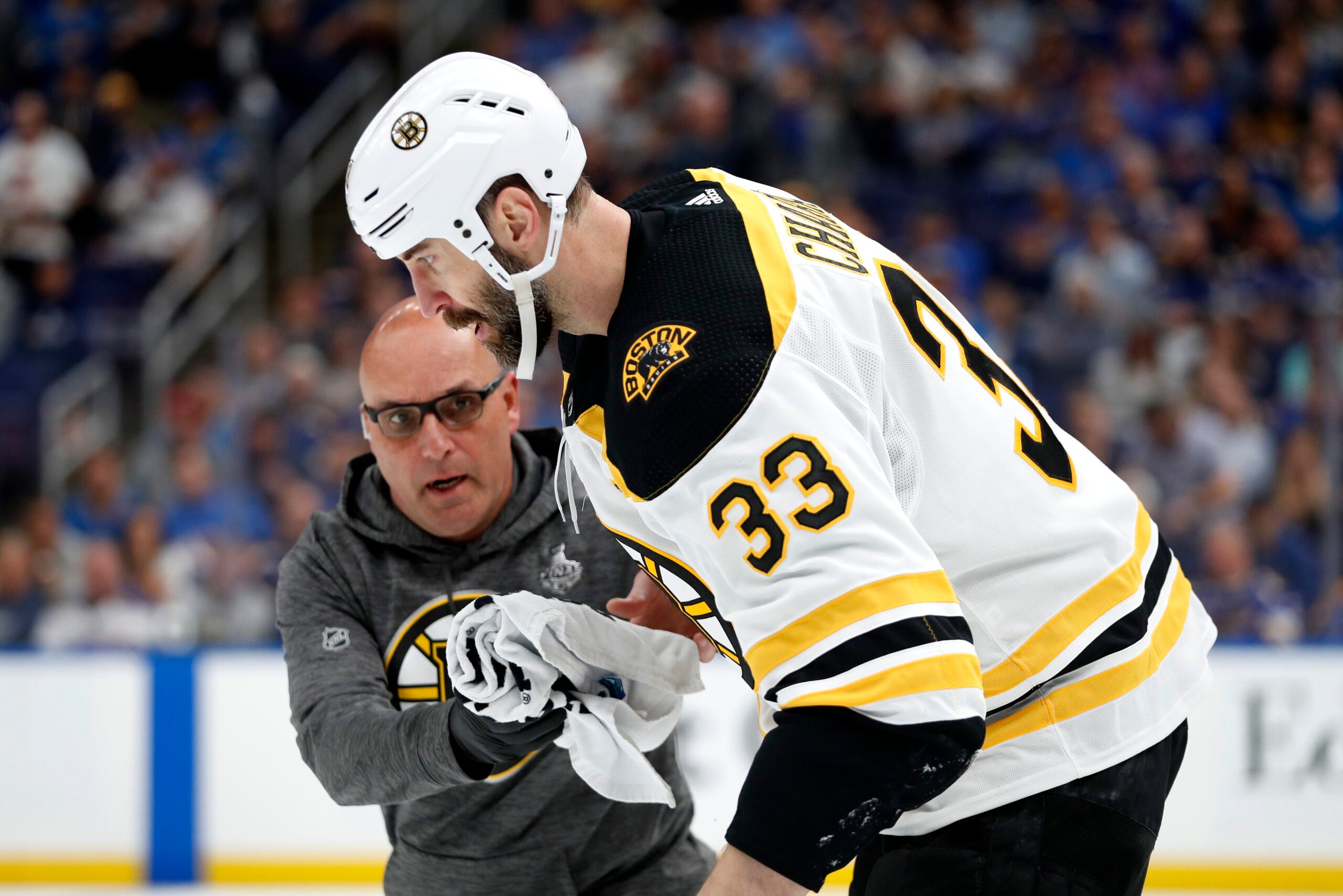 Patrice Bergeron, Joe Pavelski listed as game-time decisions for