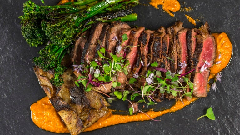 Dry-aged prime sirloin at 465 Bar and Restaurant at the Museum of Fine Arts, Boston.