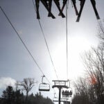 A ski lift at Wachusett Mountain.