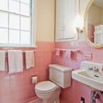 Pink-Tile-Wall-Stock-Art-Bathroom