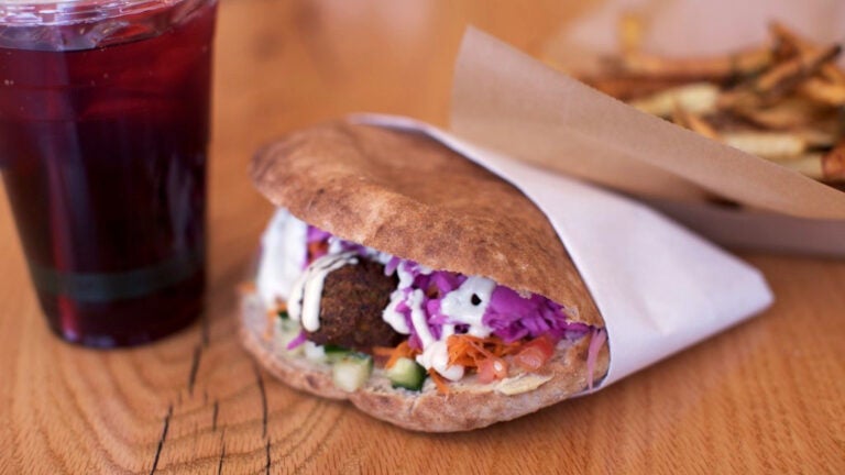 Chickpea fritter at Clover Food Lab