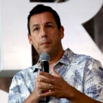 American actor Adam Sandler speaks during a press conference for the Netflix film 'Murder Mystery' in Mexico City, Thursday, June 13, 2019.