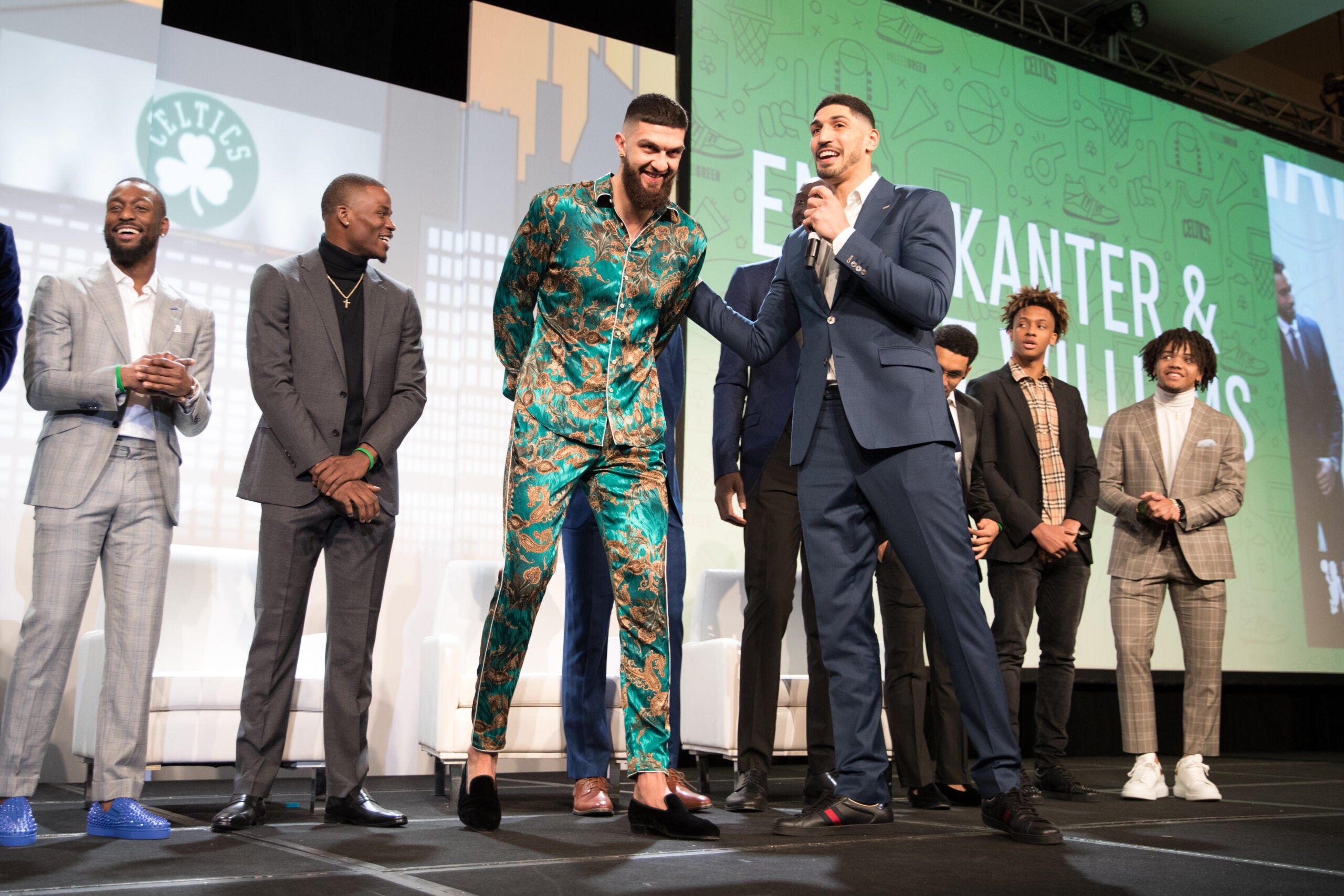 Celtics' Marcus Smart's Outfit Goes Viral in Silk Puma DPOY Robe – Footwear  News