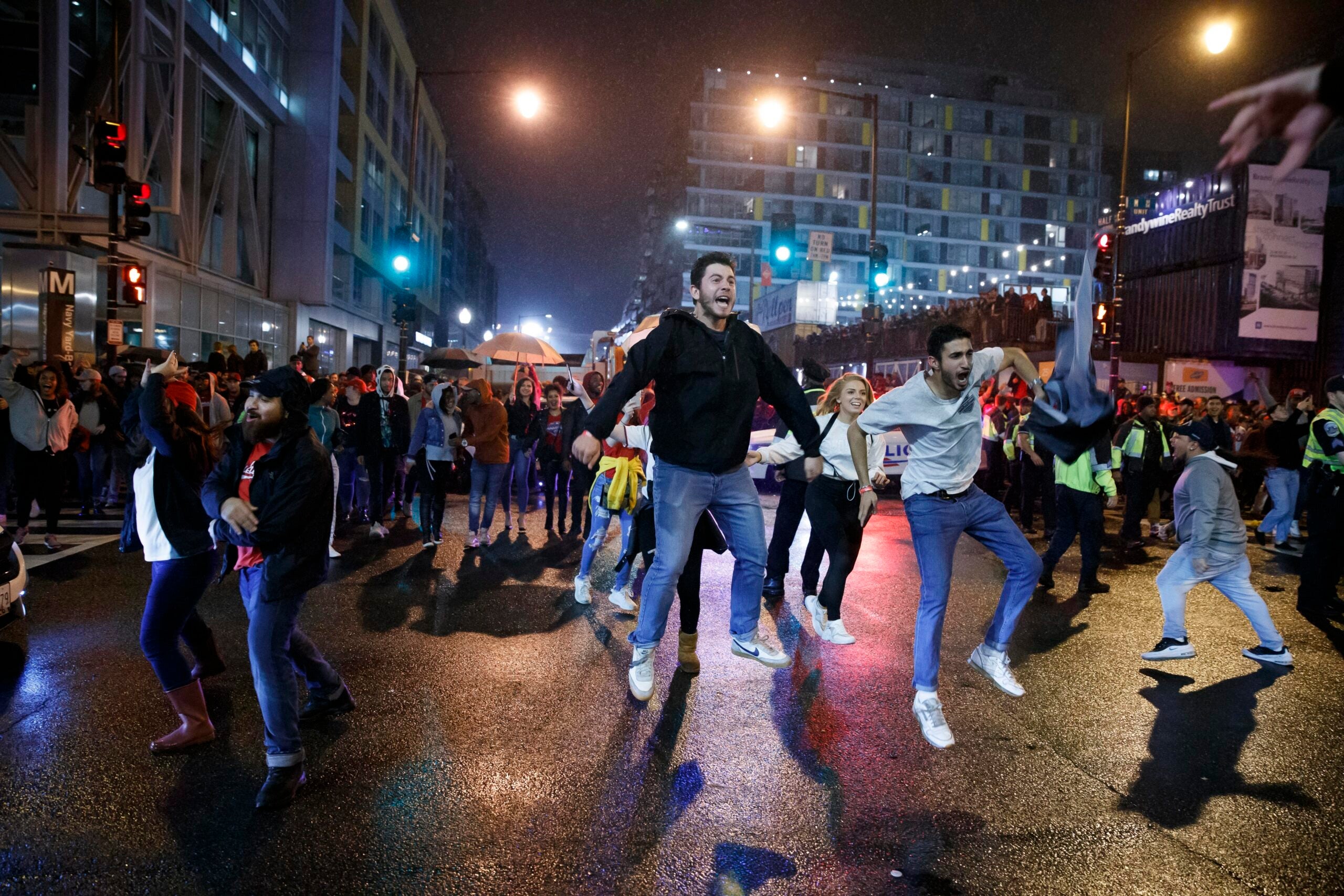 Phillies fans celebrate World Series berth climbing greased poles after  National League championship