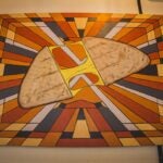 One of four murals on the wall at Brato Brewhouse + Kitchen