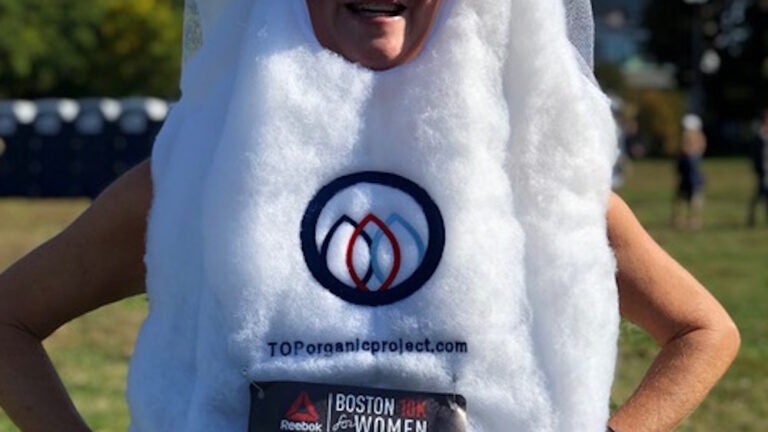 A woman ran a Boston 10K dressed as a tampon. Here's why.