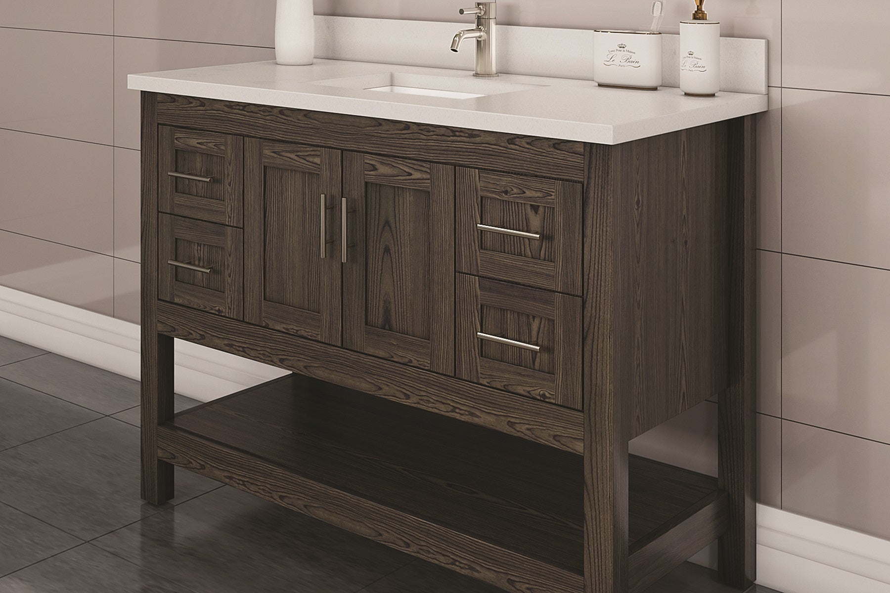 Vintner's 48-Inch Reclaimed Wine Stave Vanity Base