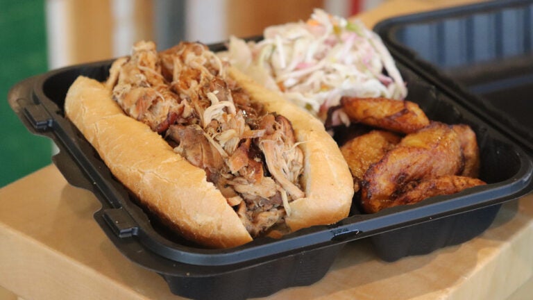 Jerk chicken sandwich at Jamaica Mi Hungry