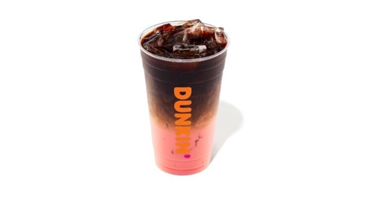 dunkin pink velvet macchiato