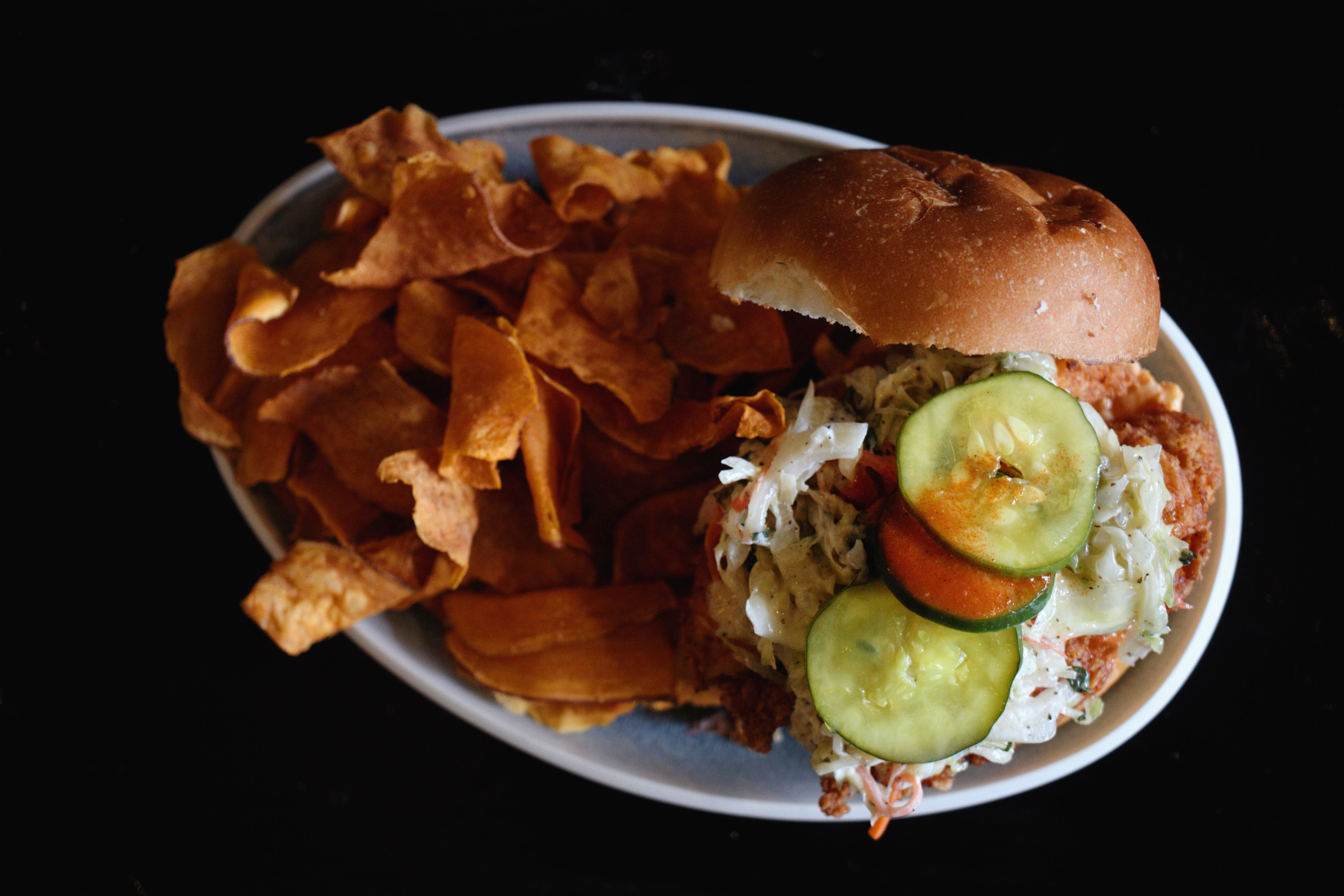 Fried chicken sandwich at Pollo Club