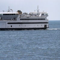A Steamship Authority ferry from Woods Hole to Martha's Vineyard in May 2018.