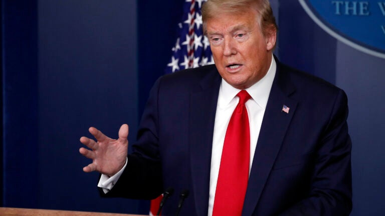 Donald Trump speaks about the coronavirus