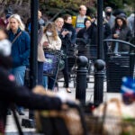 Shoppers in line at Wegman's