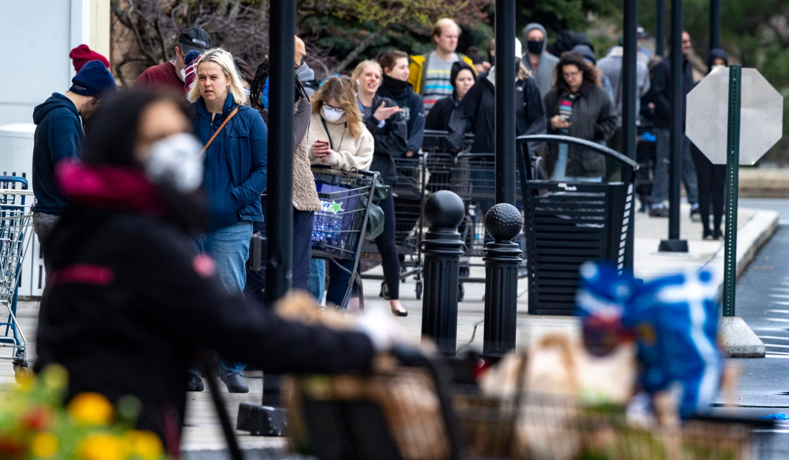 Shoppers in line at Wegman's