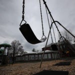 The empty playground at the Franklin Elementary School.