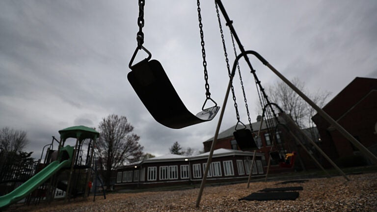 The empty playground at the Franklin Elementary School.