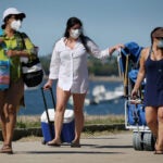 Prepared for a day at the beach in Boston.