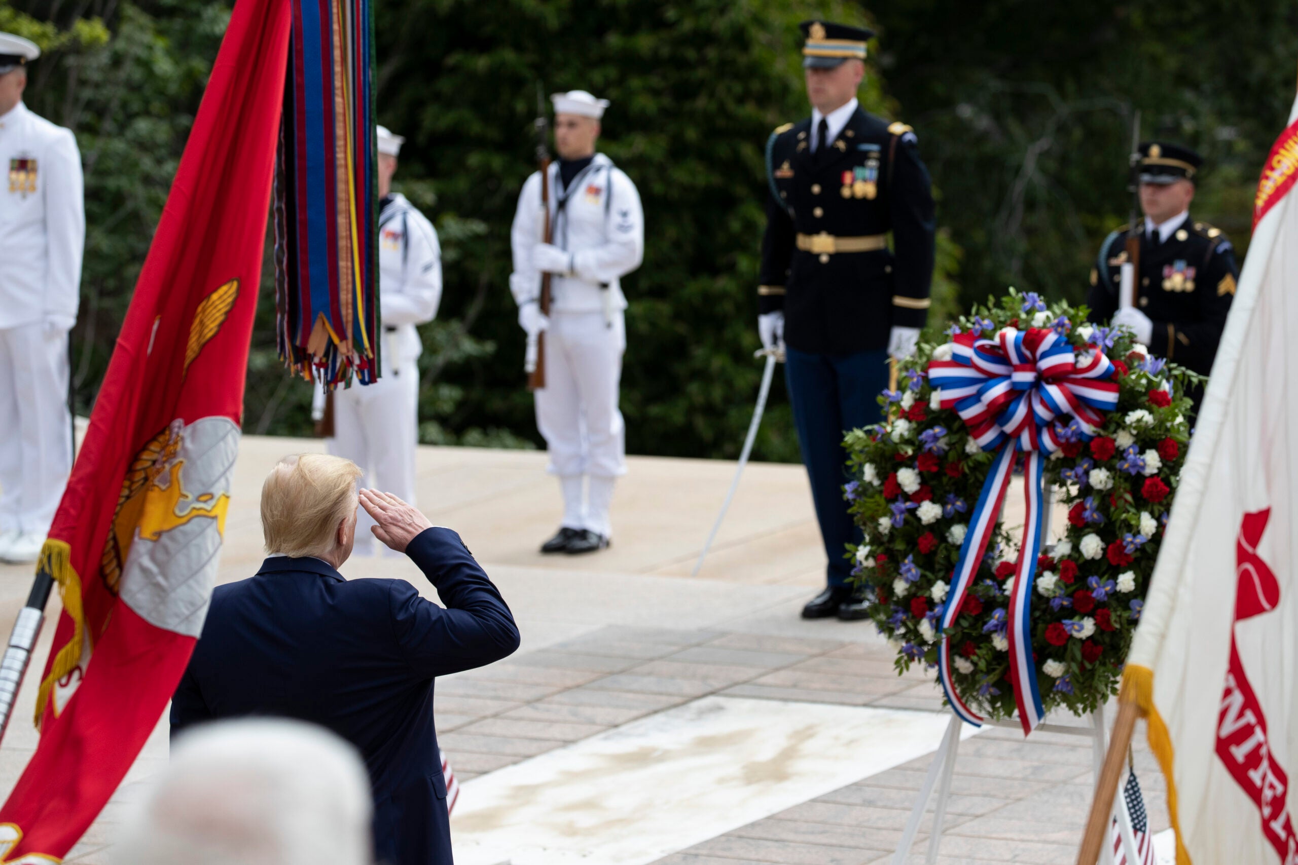 Trump lays Memorial Day wreath at Arlington