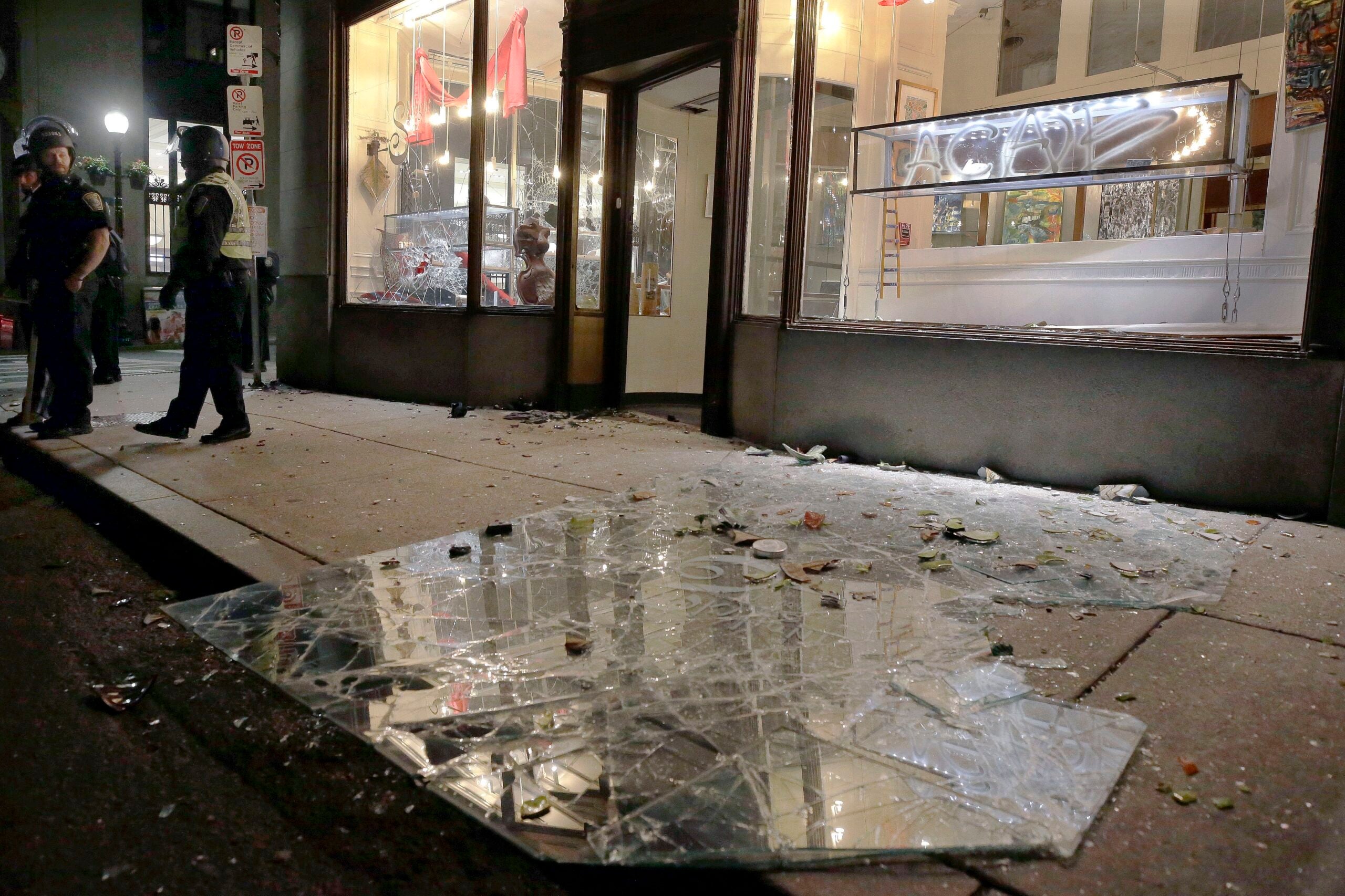 Police: About 40 people arrested, 7 officers transported to hospitals ...