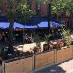 Parklet in front of Petit Robert Bistro