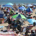 Salisbury Beach was crowded on Friday.