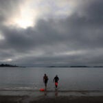 A morning swim at Carson Beach in Boston.