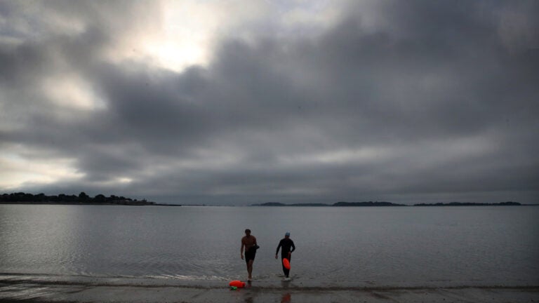 A morning swim at Carson Beach in Boston.