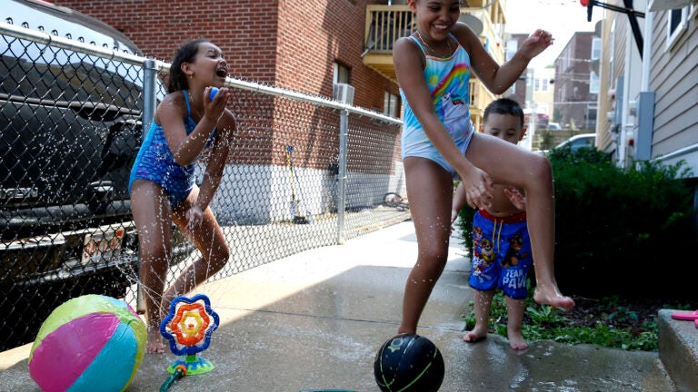 Kids in warm weather.