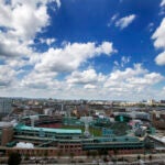 Fenway Park as seen from the 20th floor roof deck of The Viridian.