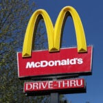 A McDonalds' restaurant sign.