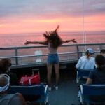 A passenger riding on the Hy-Line ferry.