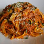 Tagliatelle with bolognese at Stella