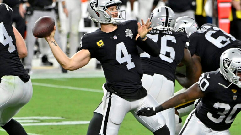 Why Derek Carr checked down at the end of the first half