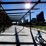 The walkway on the Rose Kennedy Greenway.