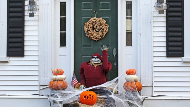 Decorations on a home in Hanover.