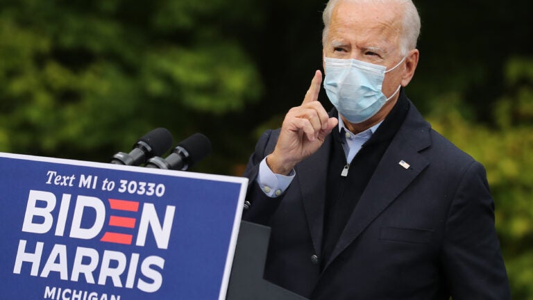 Joe Biden Travels To Michigan To Campaign For President.
