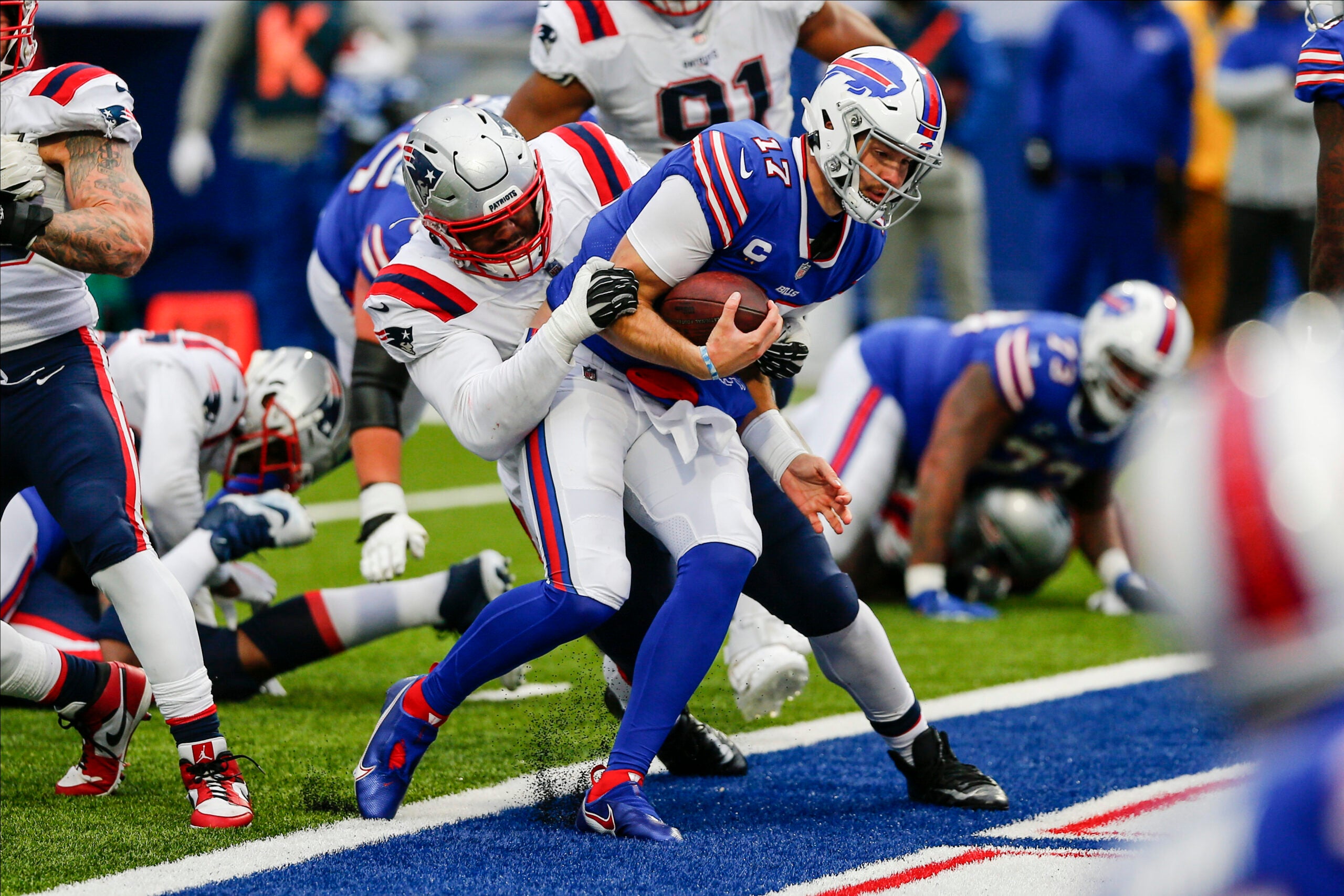 Newton, Patriots fumble away comeback chance in loss to Bills