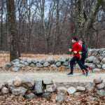 People enjoy the Minute Man trail in Concord.