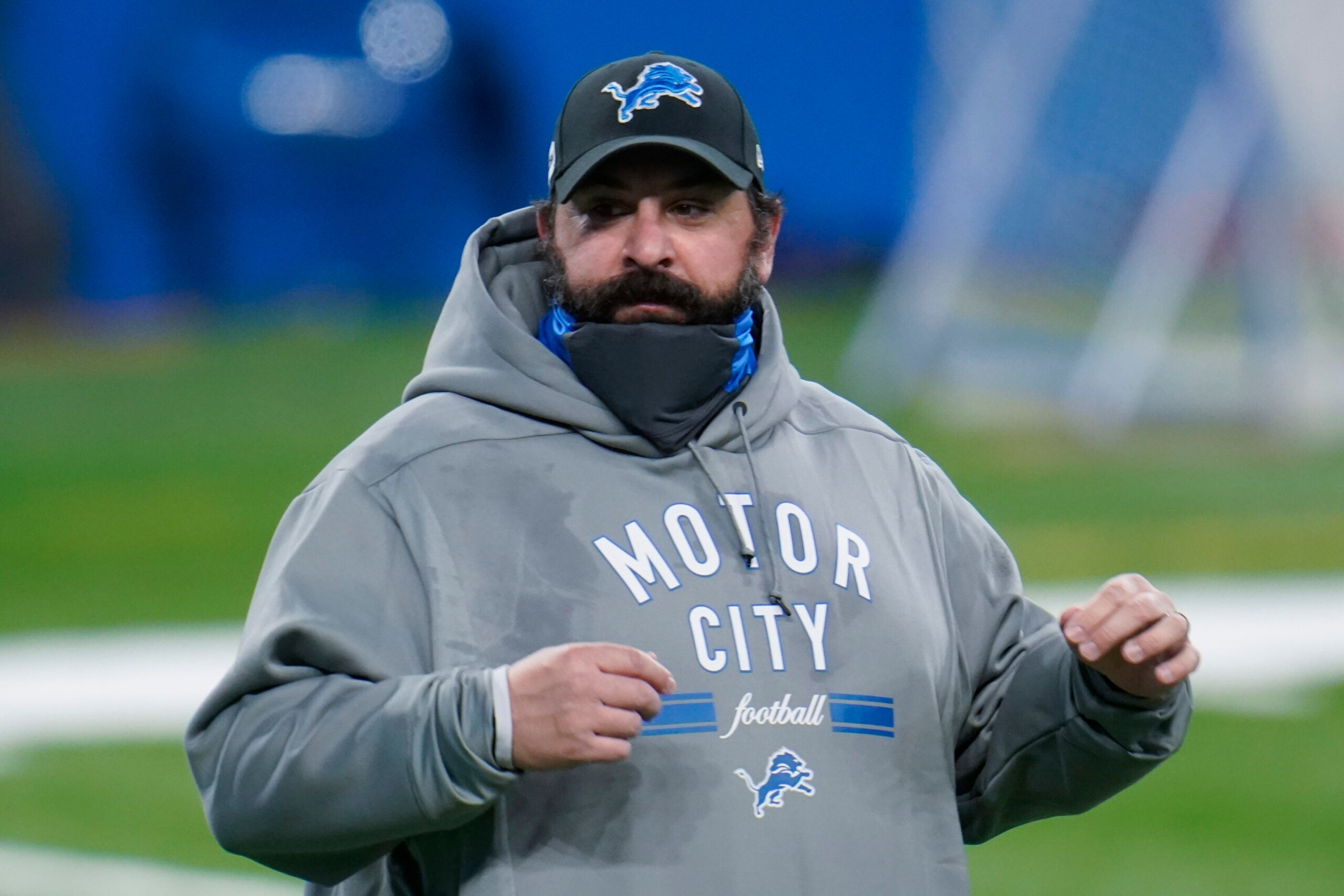 New England Patriots assistant coach Matt Patricia makes a play